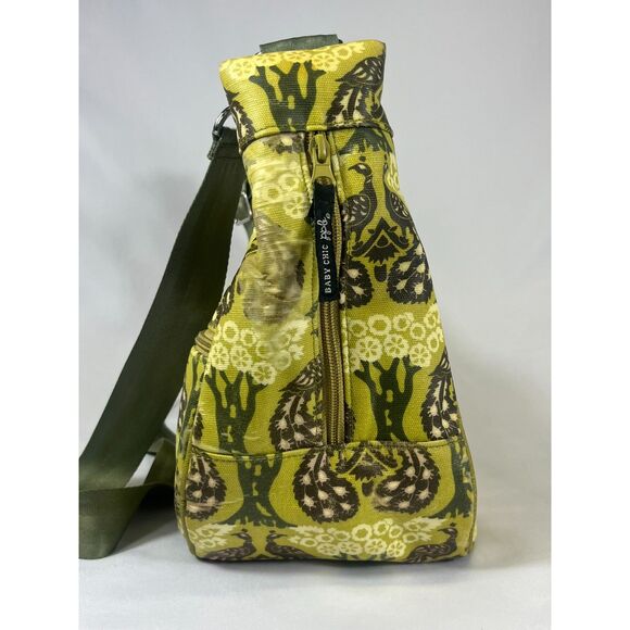 Petunia Pickle Bottom Lime Green Peacock Water Resistant Diaper Bag Shoulder - Picture 3 of 14